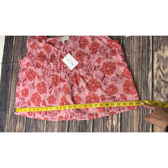 Jessica Simpson Womens Flowers 2 Piece Sleeveless Top Pleated Skirt Set Sz L - Picture 7 of 14